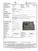 TÜV Test Bericht über Beständigkeit der Filter-Verbundsicherheitsscheibe bzgl. Hochtemperatur und Hochfeuchte nach Standard EN ISO 12543-2:2021 and EN ISO 12543-4:2021
